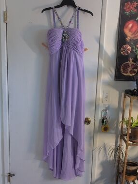 Lavender Chiffon High-Low Skirt